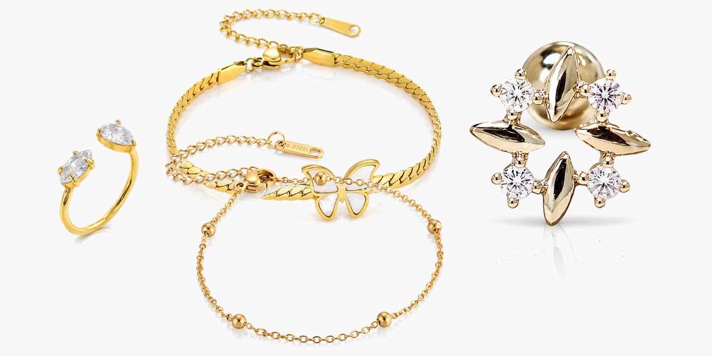 Gold Minimalist Star Jewelry Layered Set