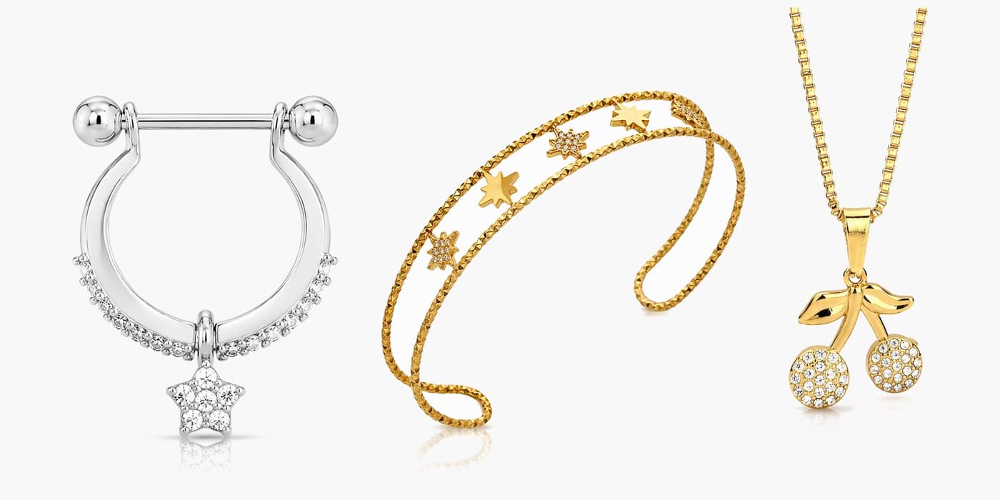 Silver Sparkling Star Jewelry Trio