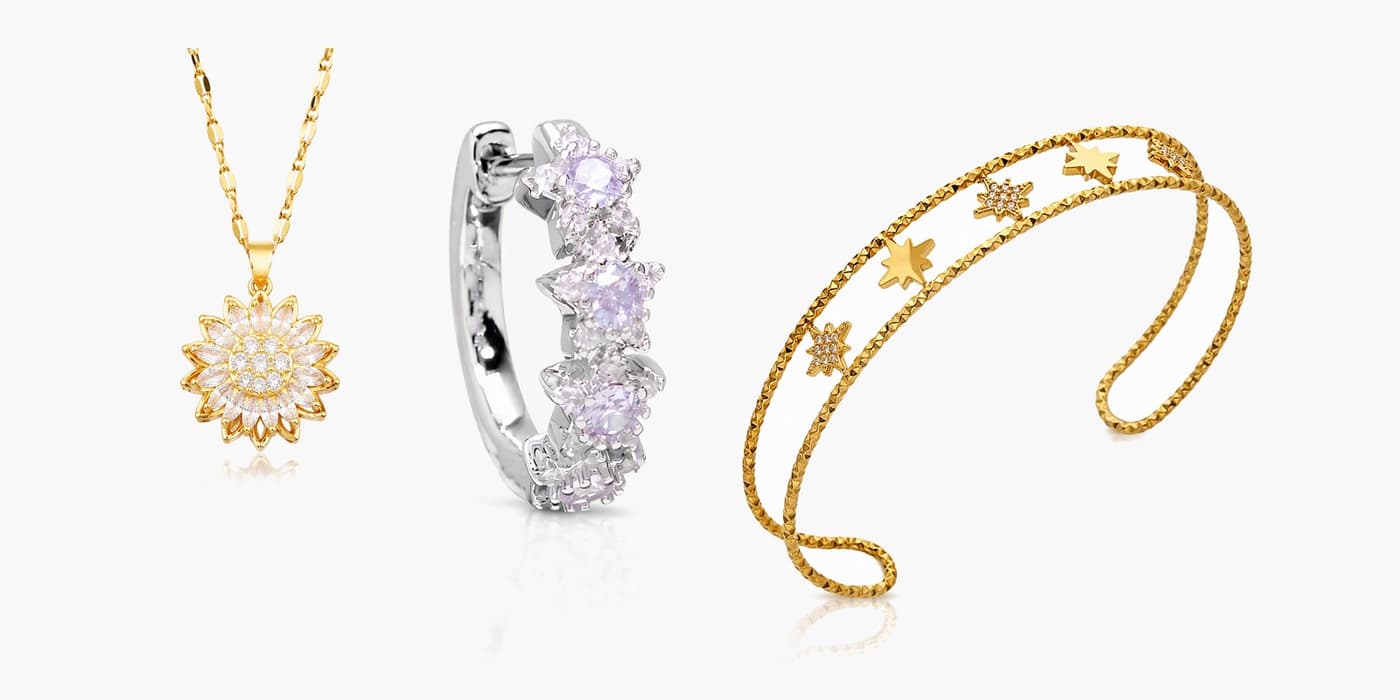 Silver Flower Jewelry Trio