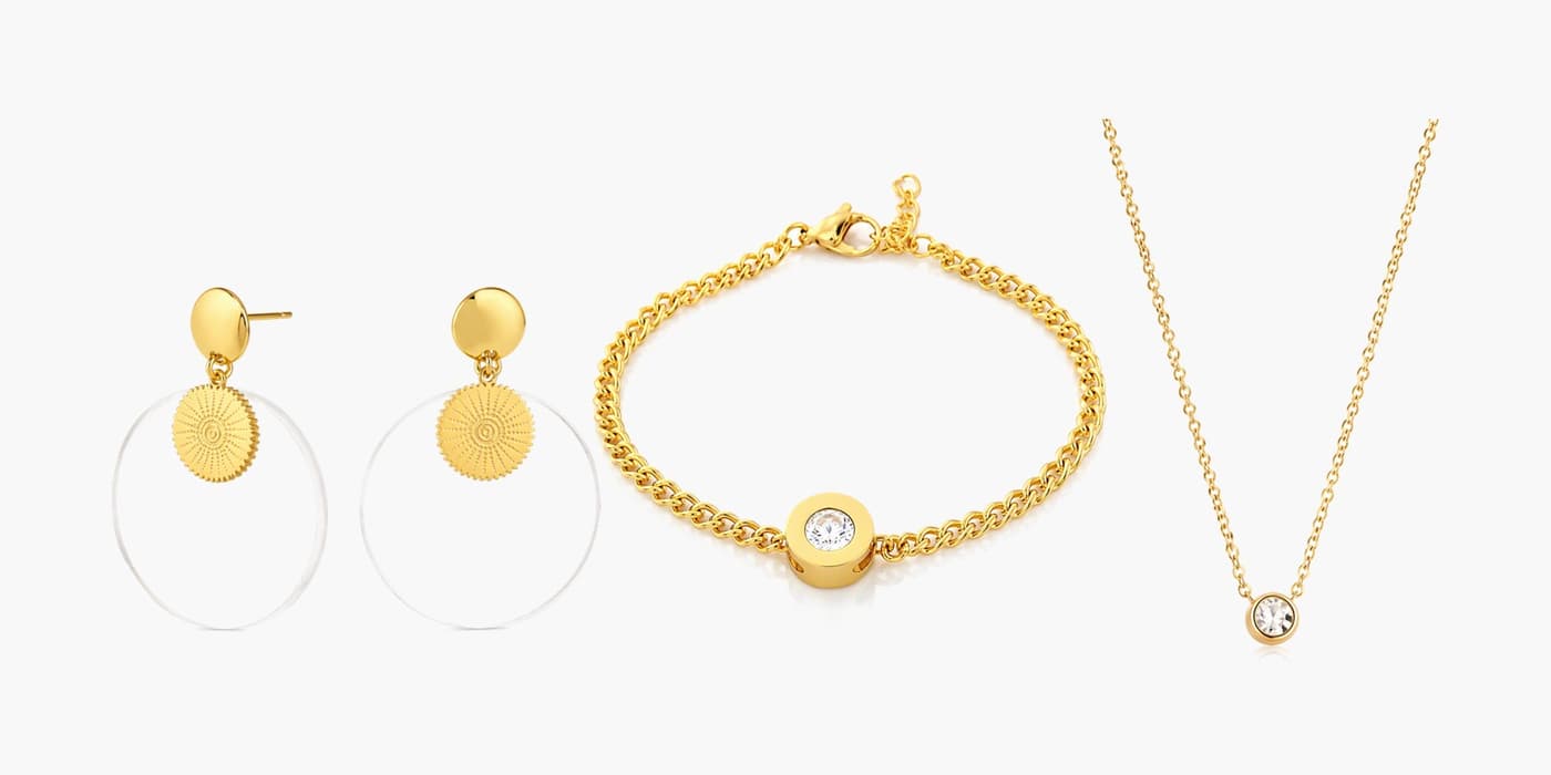 Gold Minimalist Circle Jewelry Layering Set