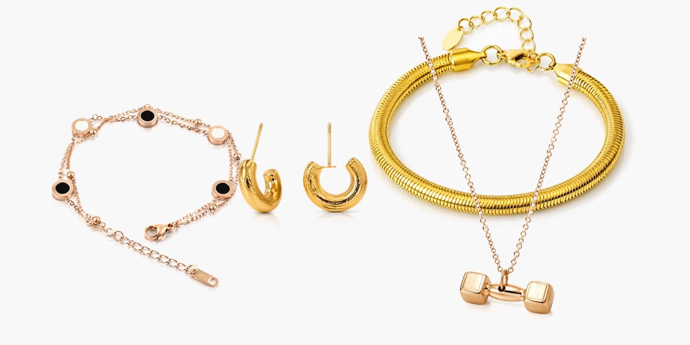 Gold Minimalist Jewelry Layering Set