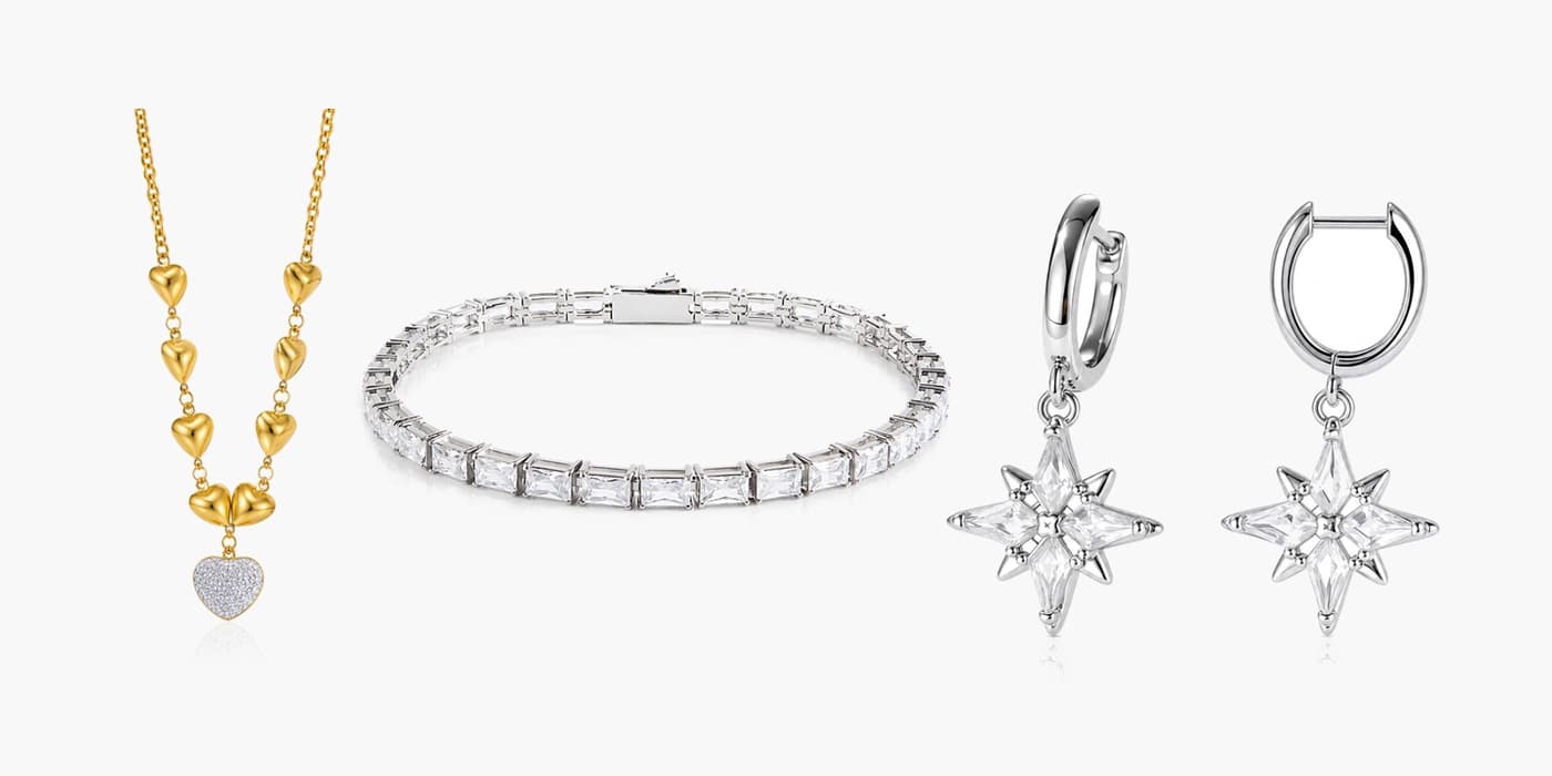 Silver Sparkling Jewelry Trio