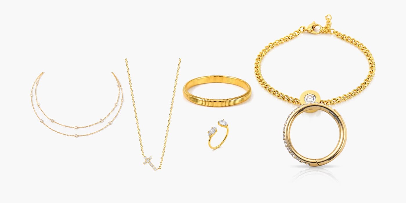 Minimalist Gold Jewelry Layered Set