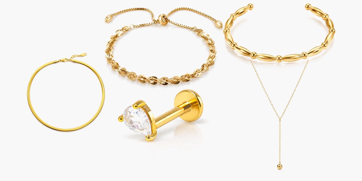 Gold Classic Jewelry Set