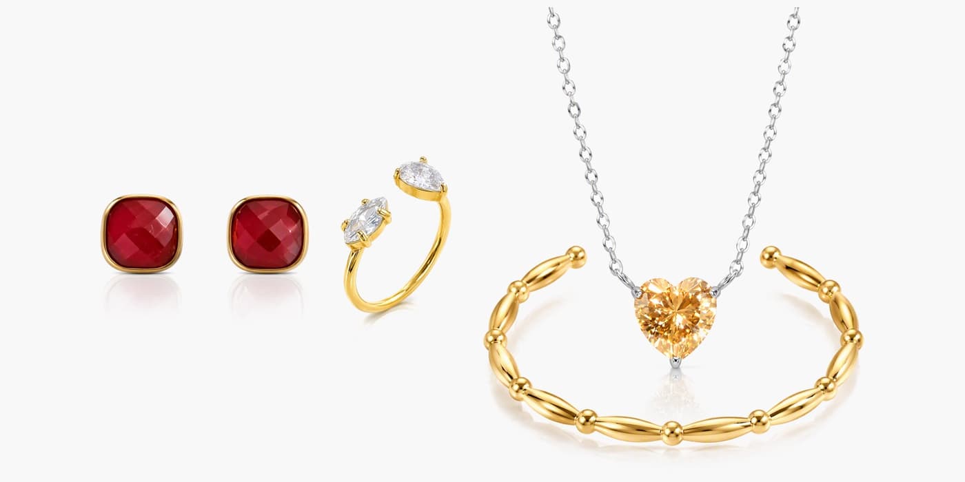 Gold Minimalist Jewelry Layering Set