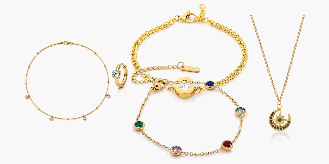 Gold Star Jewelry Stack