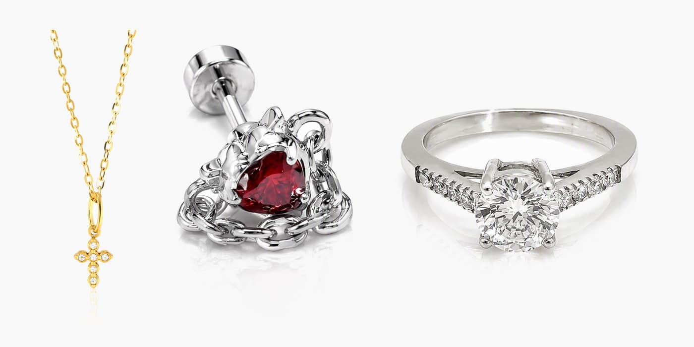 Silver Heart Jewelry Set