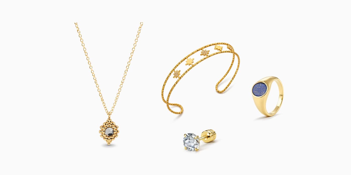 Gold Classic Flower Jewelry Stack