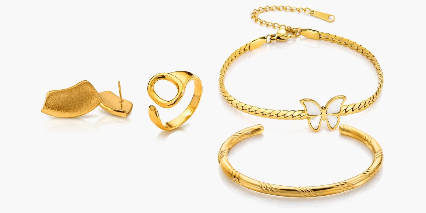 Gold Minimalist Jewelry Layered Set