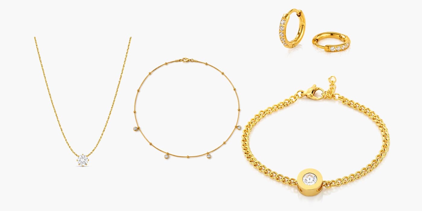 Gold Minimalist Jewelry Layering Set
