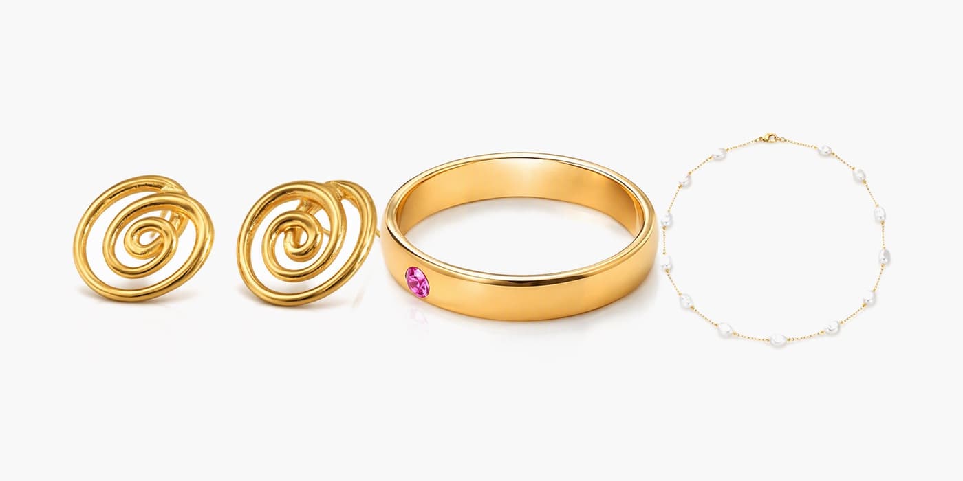 Gold Minimalist Jewelry Layered Set