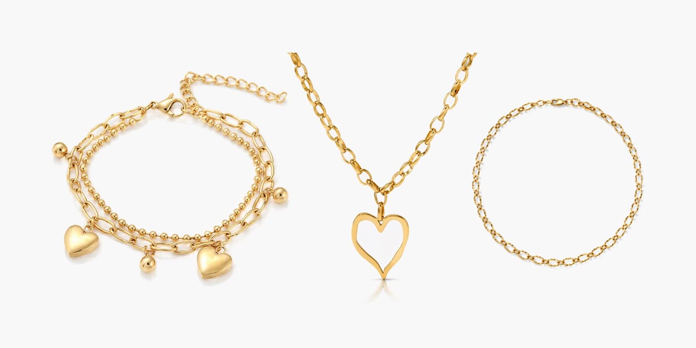 Gold Classic Necklace & Bracelet Gift Set