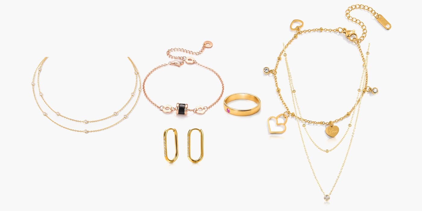 Gold Minimalist Jewelry Layered Set