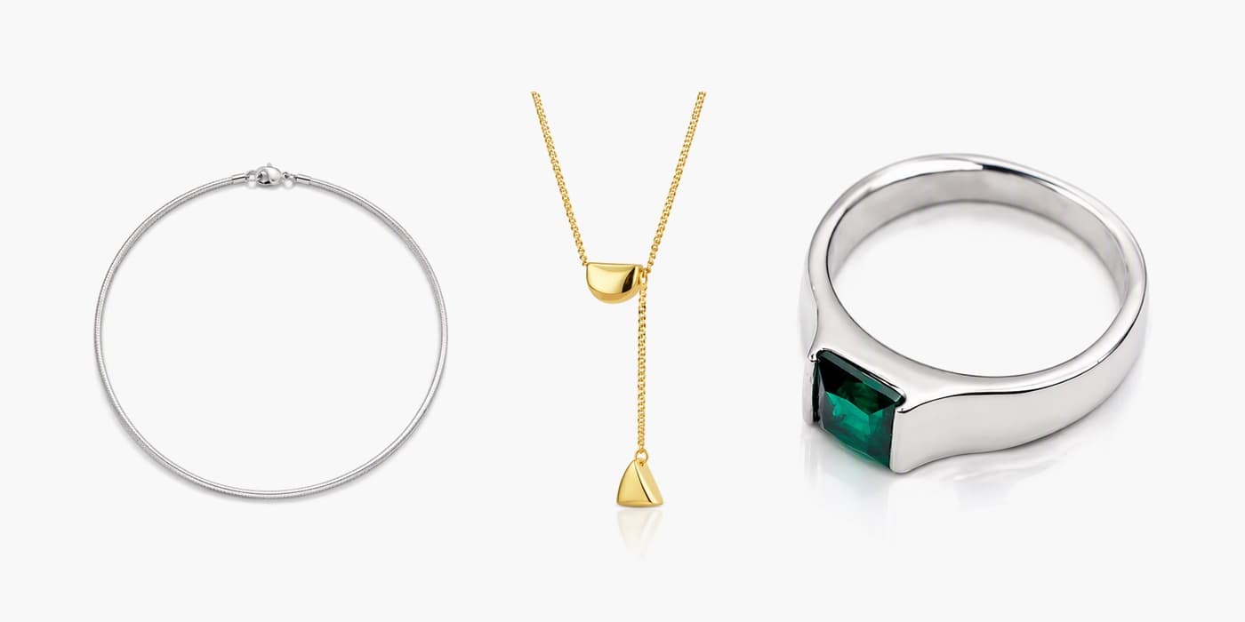 Silver Minimalist Necklace & Ring Layering Set