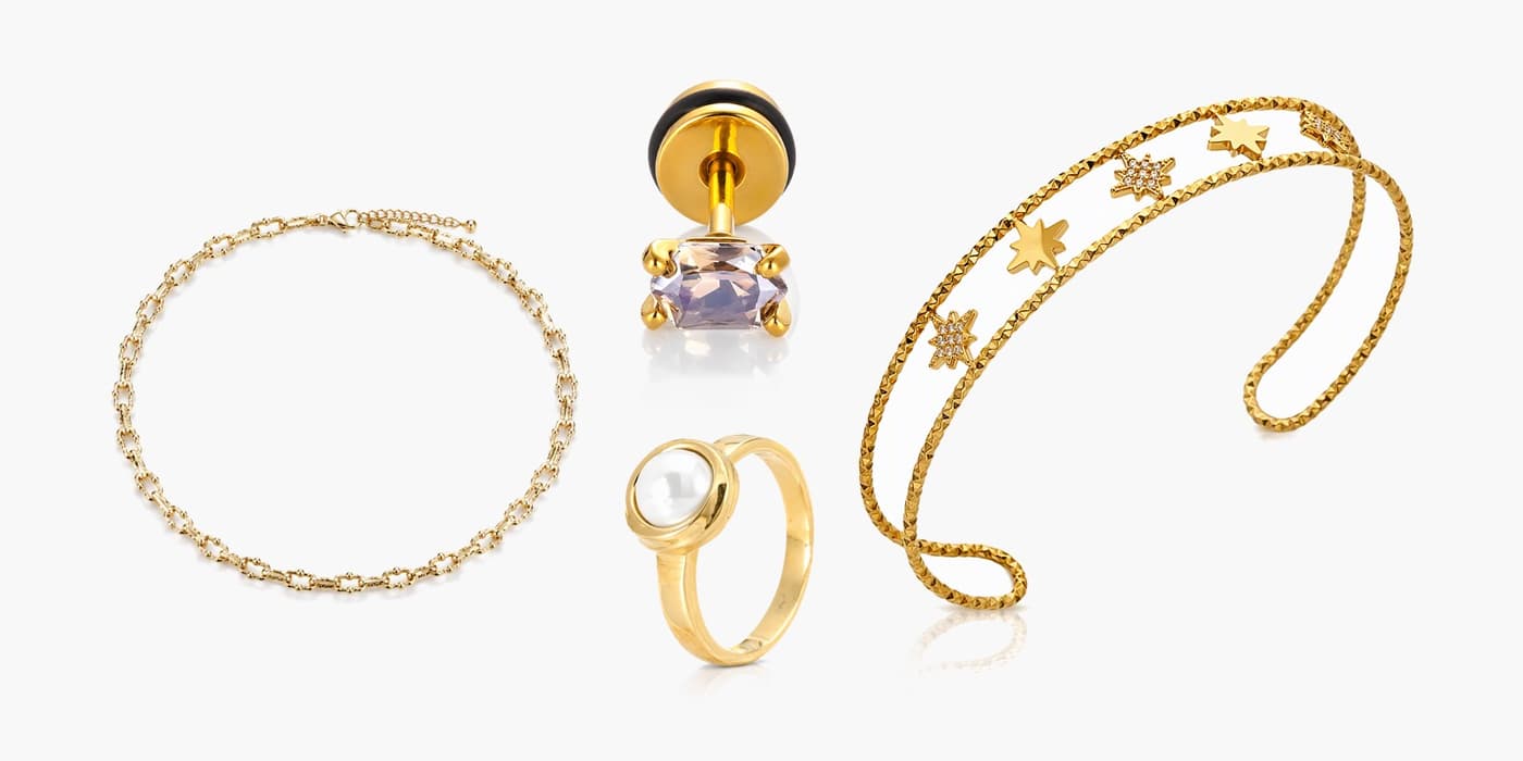 Office Gold Tone Jewelry Set