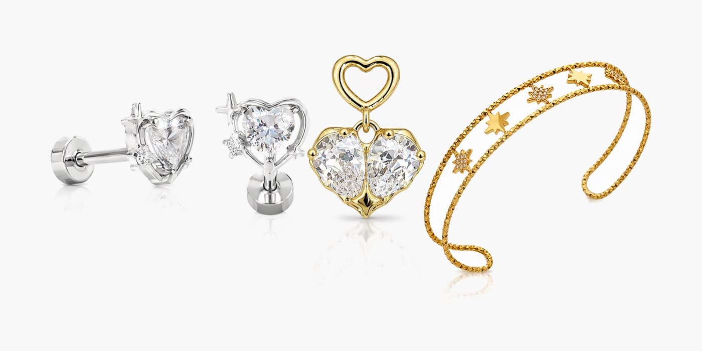 Silver Heart & Star Date Night Set