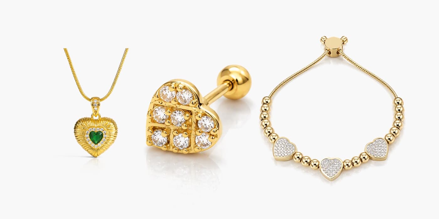 Warm Gold Heart Date Night Set