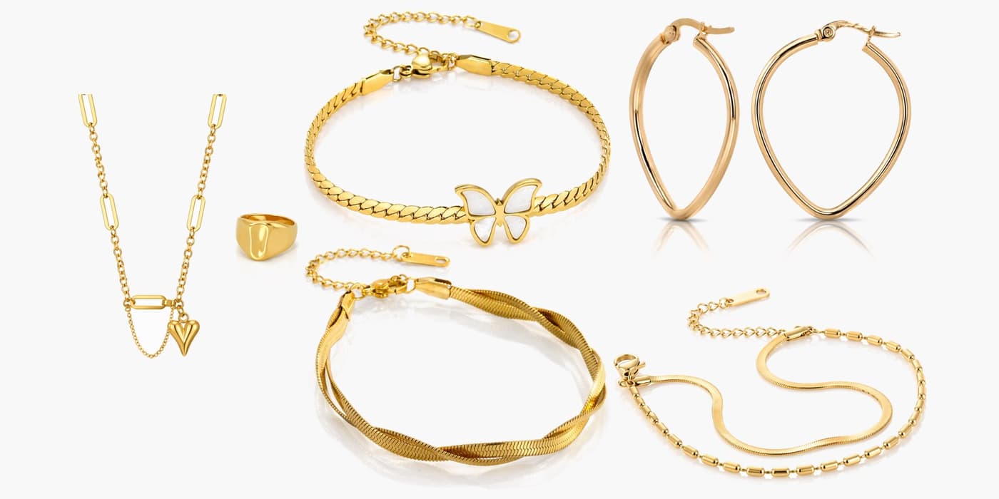 Gold Minimalist Jewelry Layered Set