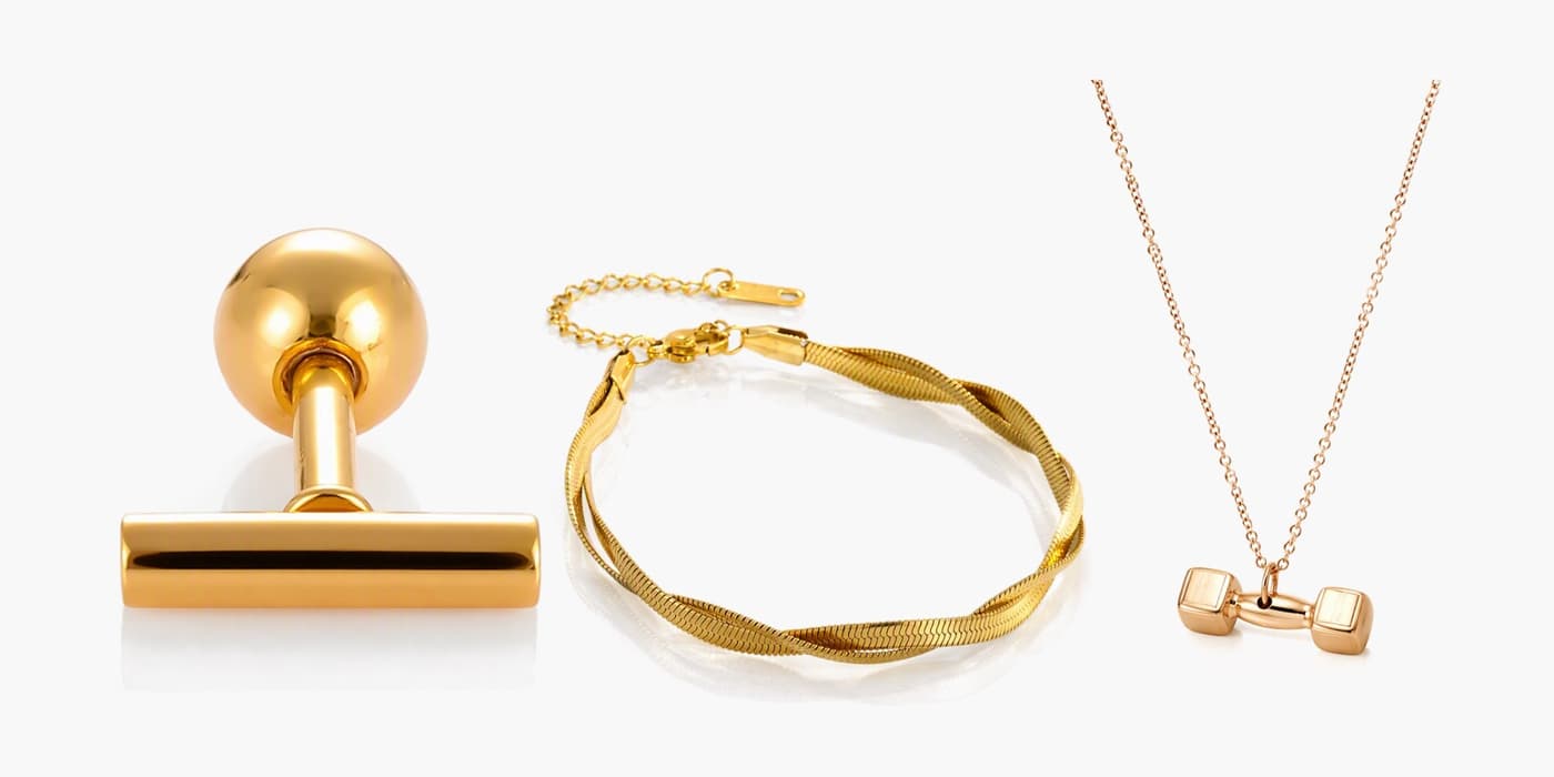 Gold Minimalist Bar Jewelry Set
