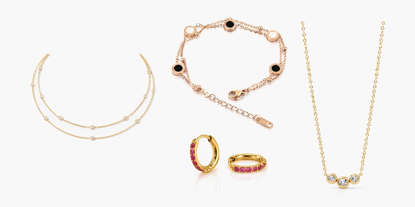 Gold Minimalist Jewelry Layering Set