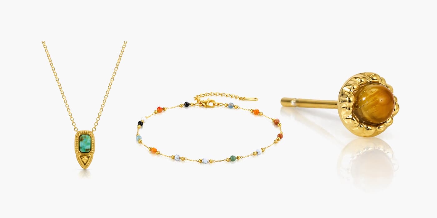 Gold Boho Bar Jewelry Set