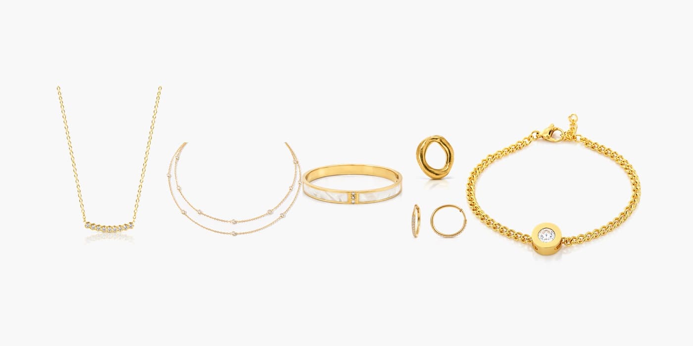 Gold Minimalist Jewelry Layering Set
