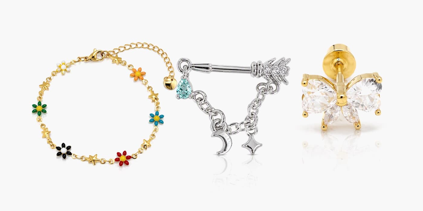 Silver Y2K Star Jewelry Set