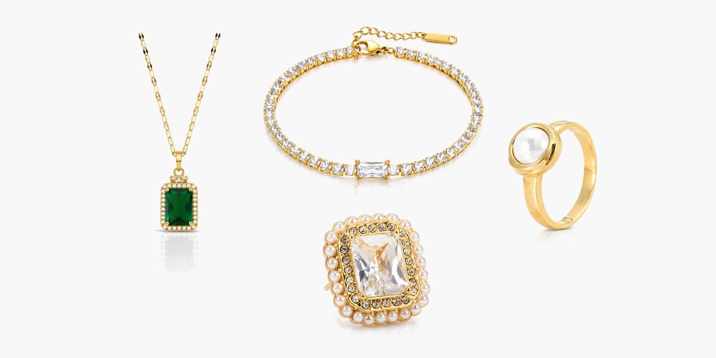 Gold Classic Bar Jewelry Layering Set