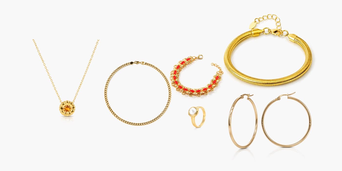 Gold Classic Jewelry Layered Set