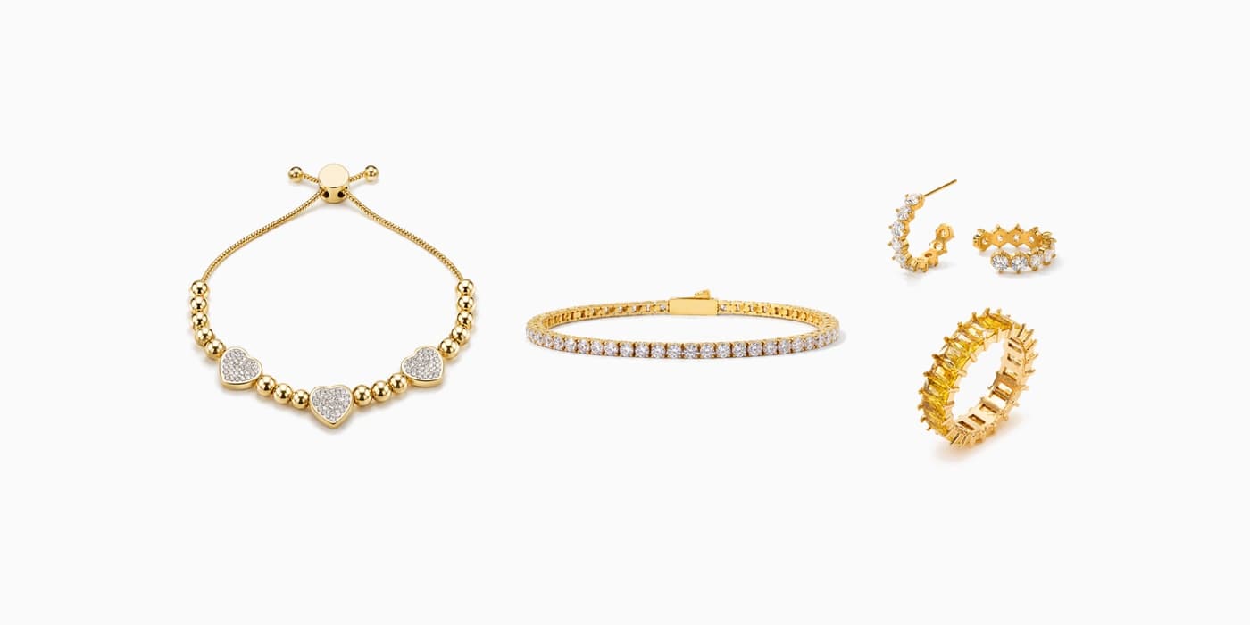 Gold Sparkling Jewelry Set