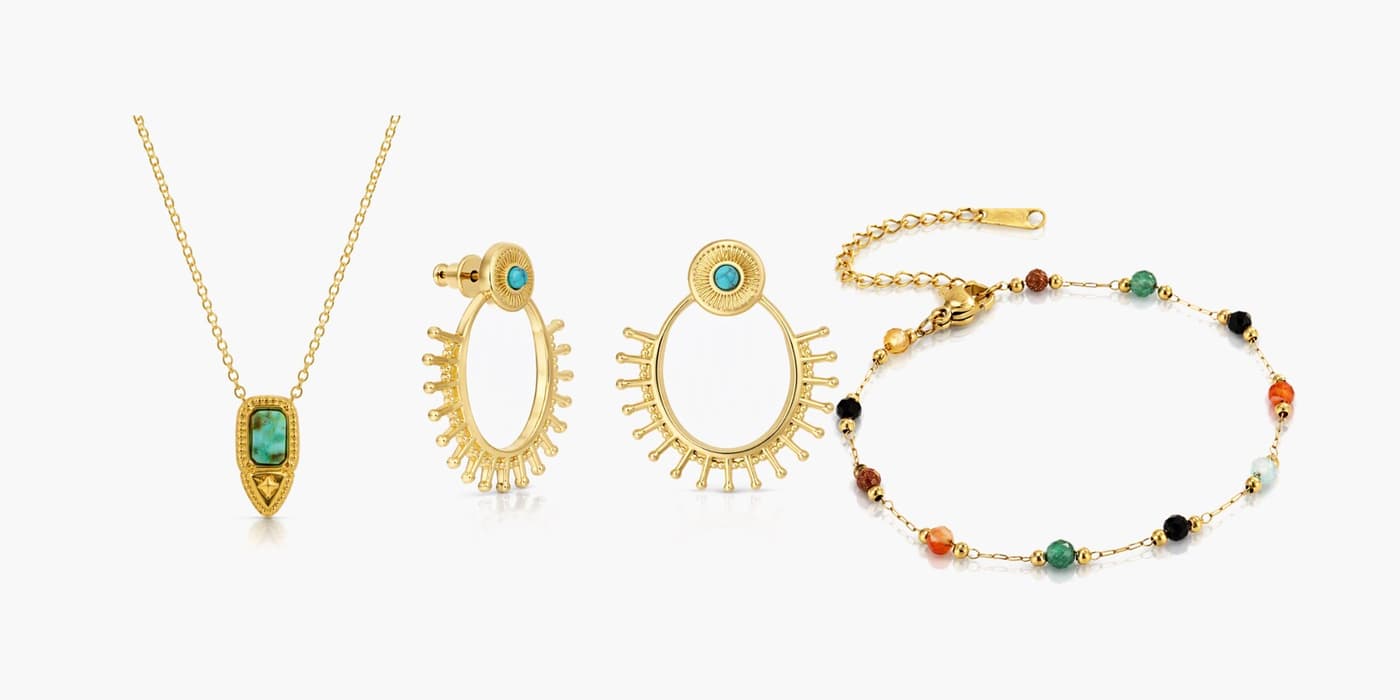 Gold Boho Sun Jewelry Set