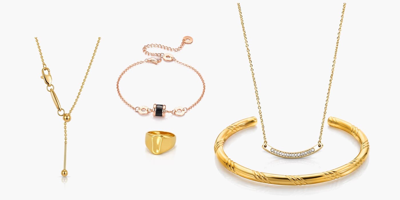 Minimalist Gold Bar Jewelry Layering Set