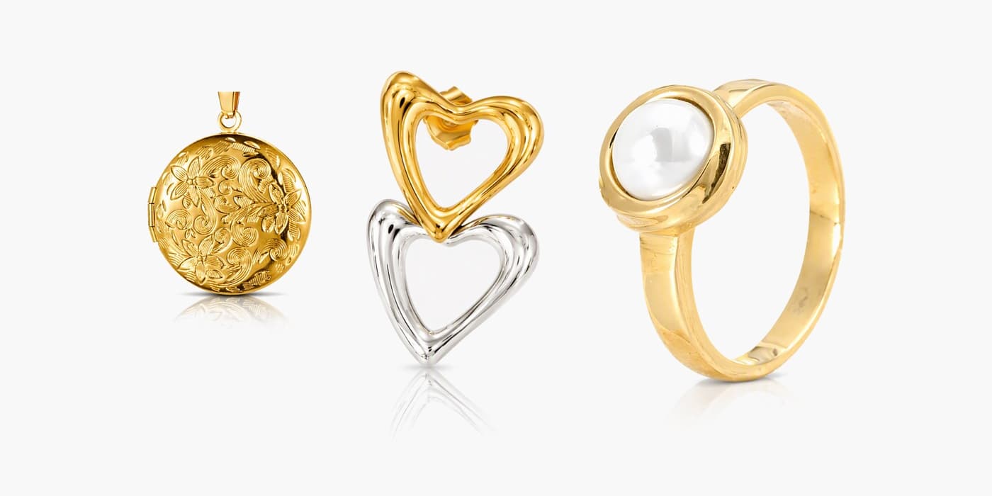 Classic Gold Heart Jewelry Layering Set