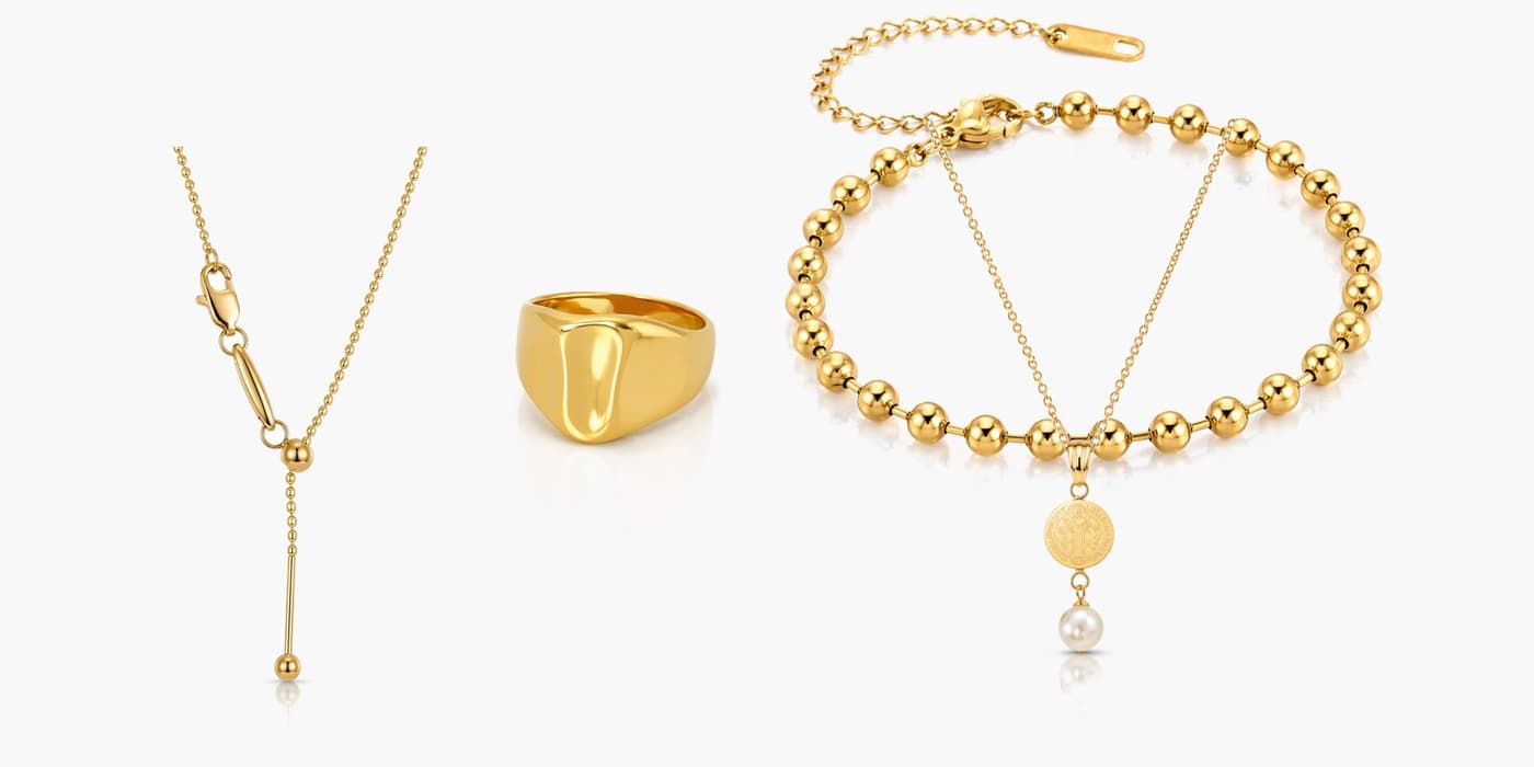 Gold Minimalist Circle Jewelry Layering Set