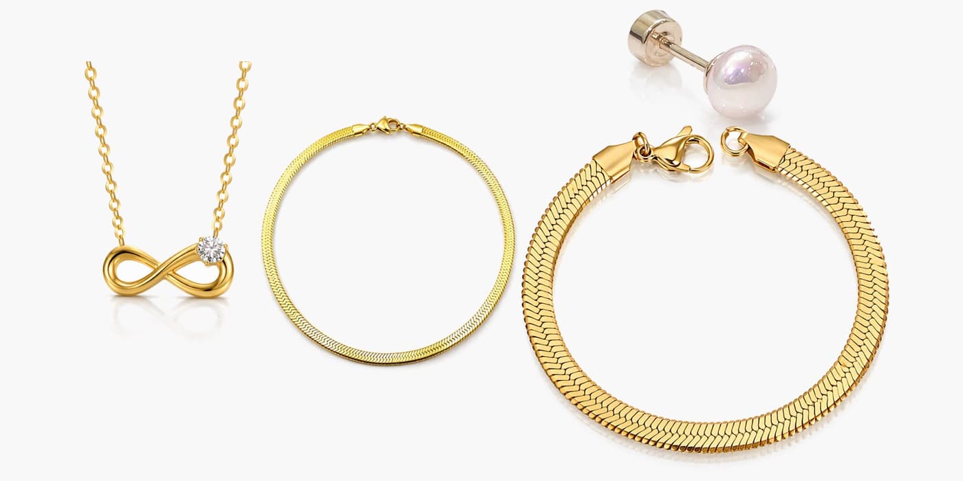 Gold Classic Jewelry Layering Set