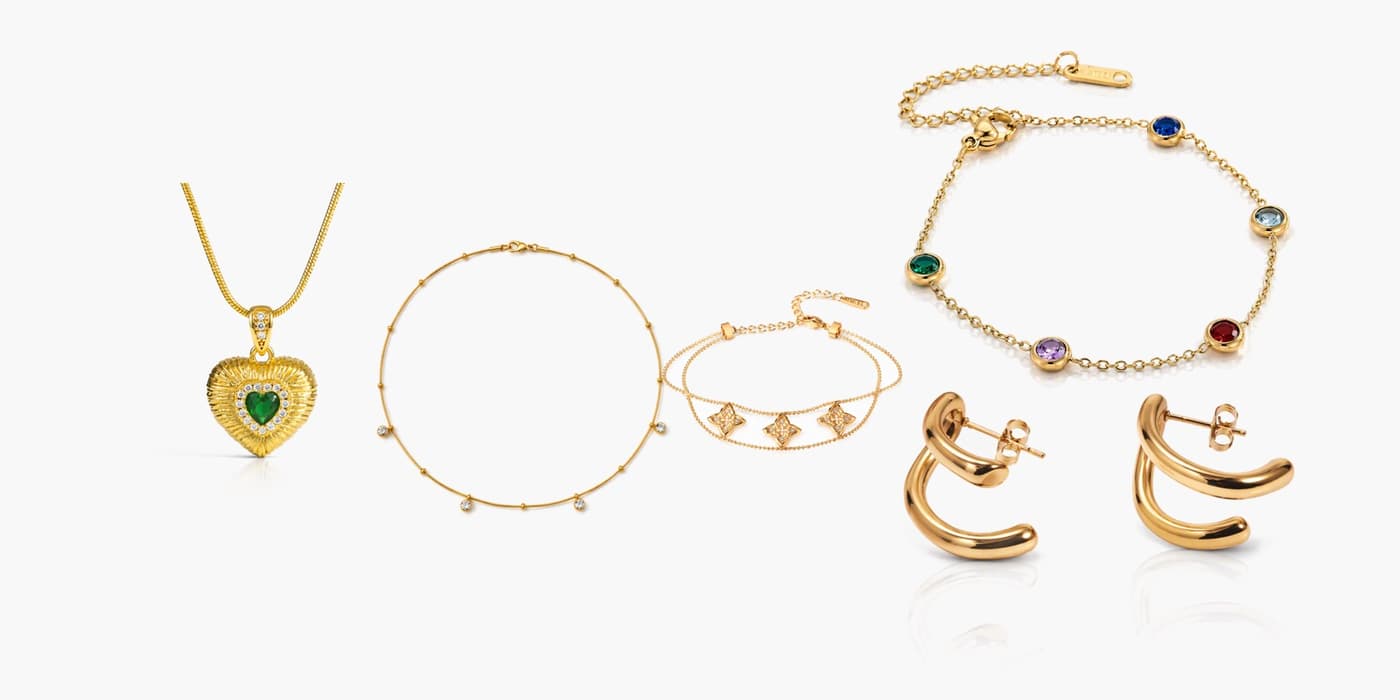 Gold Classic Jewelry Layered Set