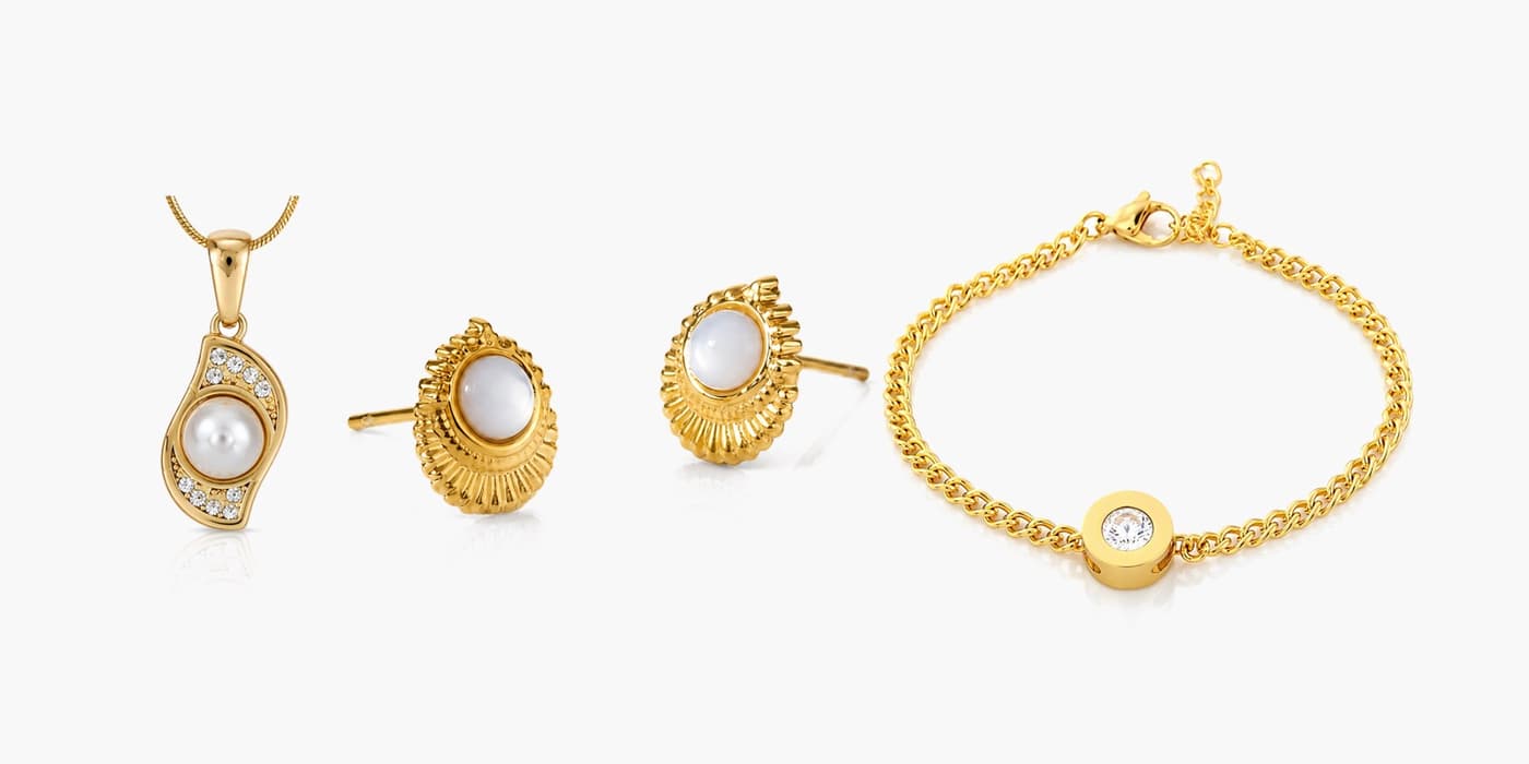 Gold Classic Sun Jewelry Set