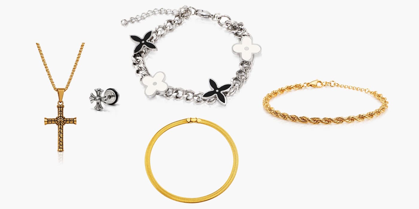 Silver Jewelry Layered Set