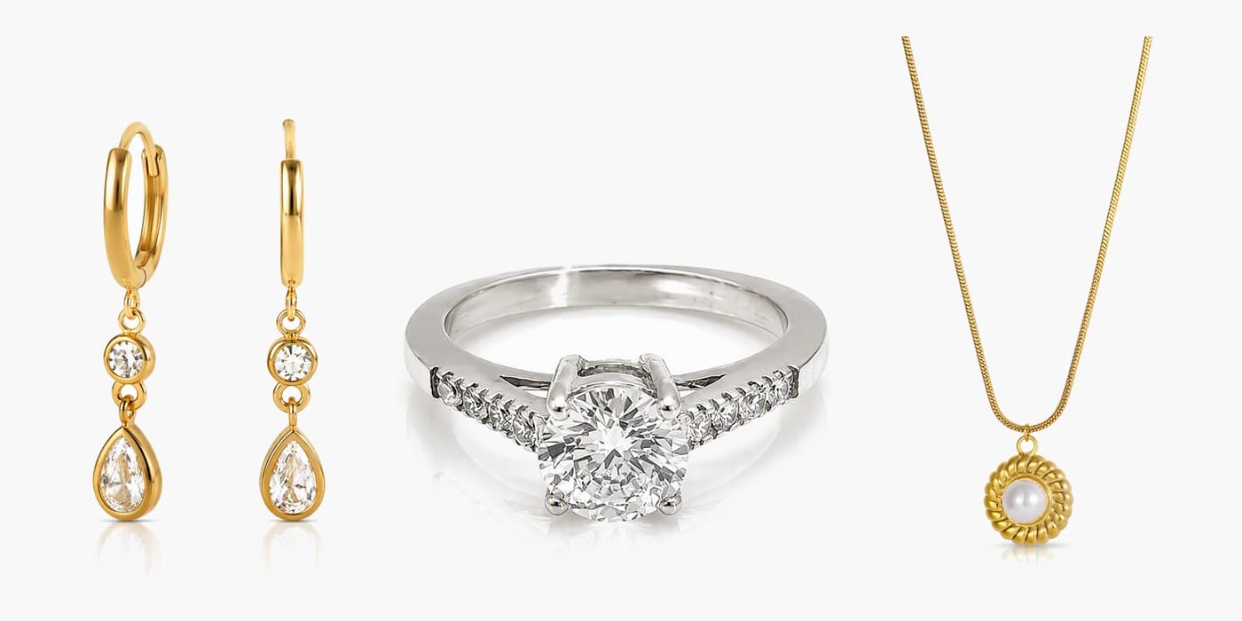 Silver Classic Teardrop Jewelry Layering Set