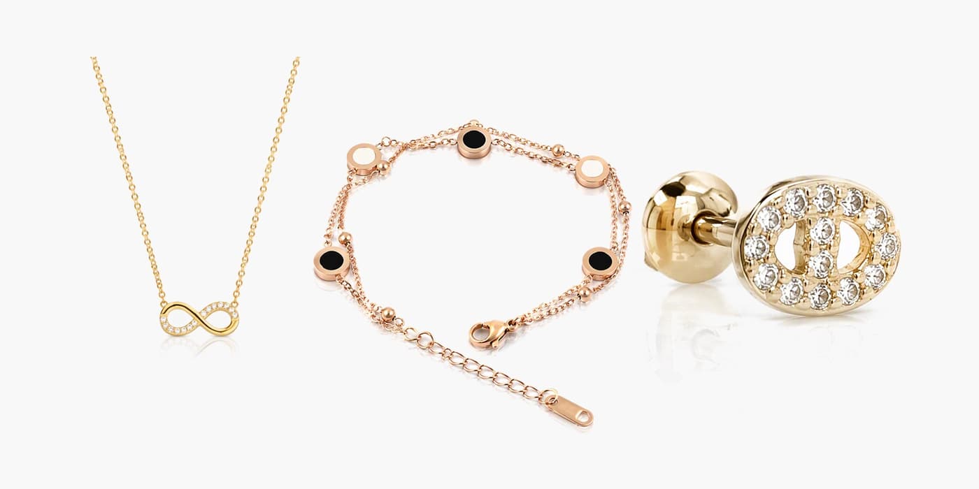 Minimalist Gold Infinity Jewelry Layering Set