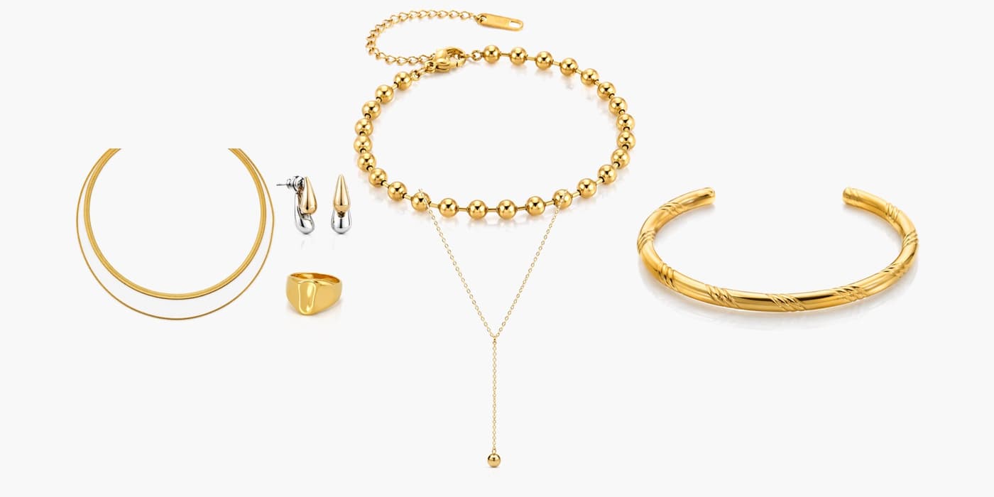 Gold Classic Jewelry Set