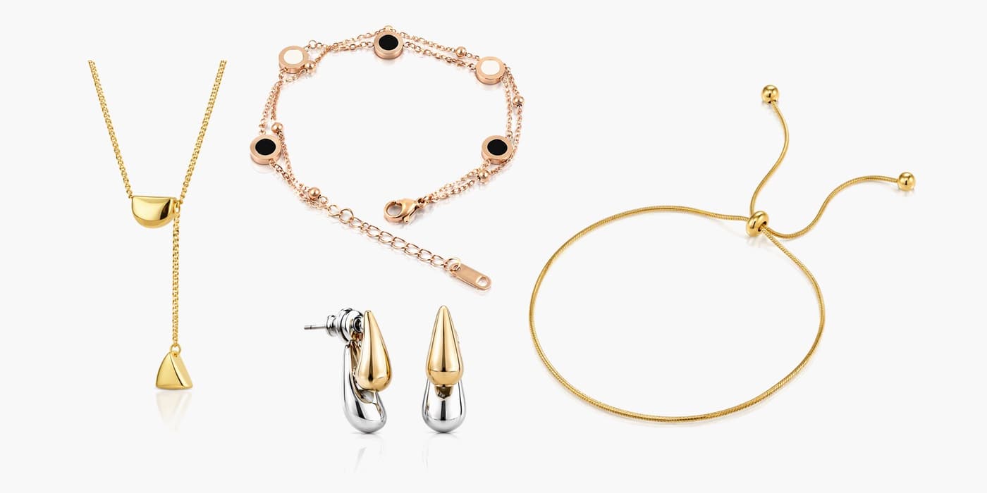 Gold Minimalist Teardrop Jewelry Stack