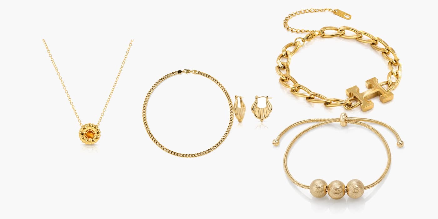 Gold Classic Jewelry Layered Set