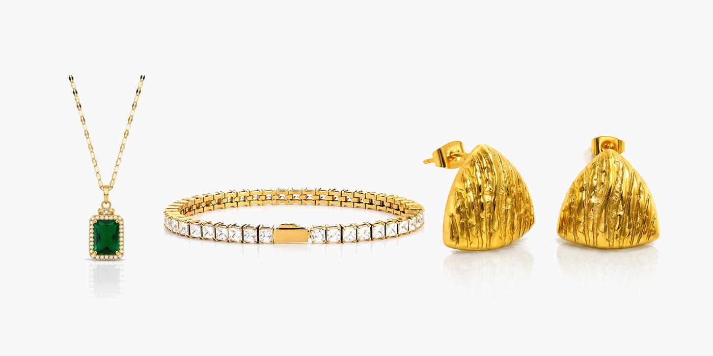Sparkling Gold Jewelry Trio