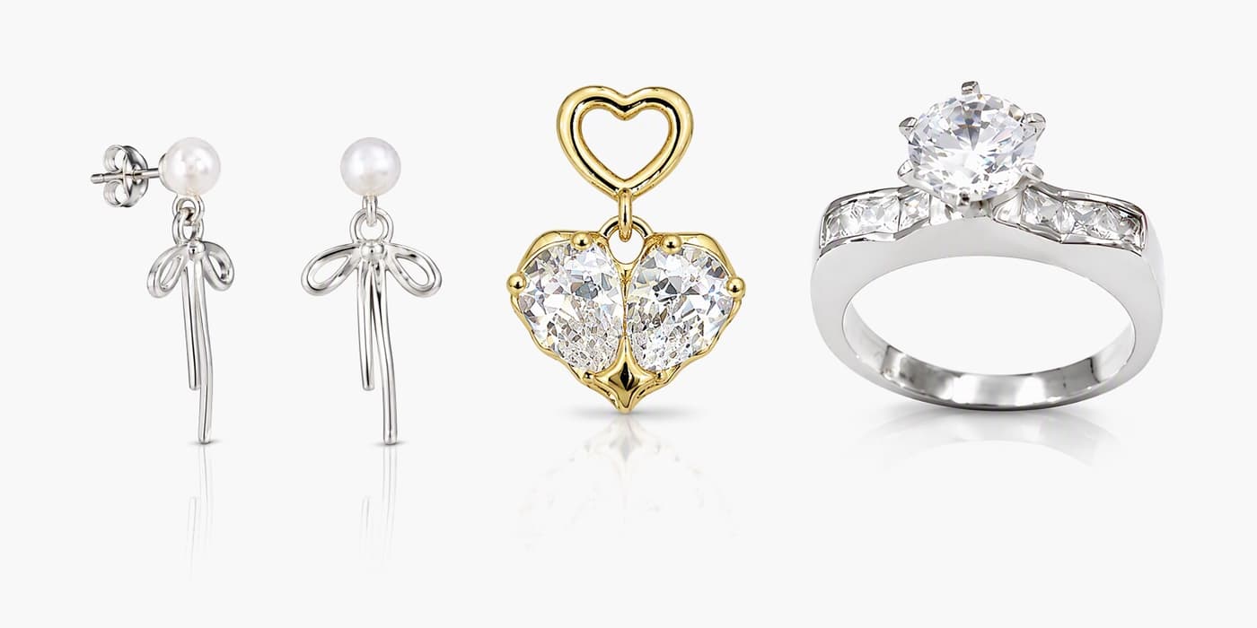 Silver Bow & Heart Date Night Set