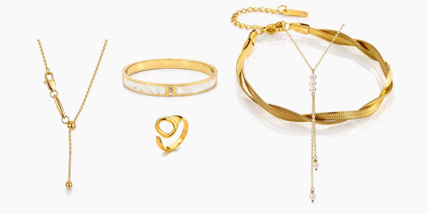 Gold Classic Jewelry Set