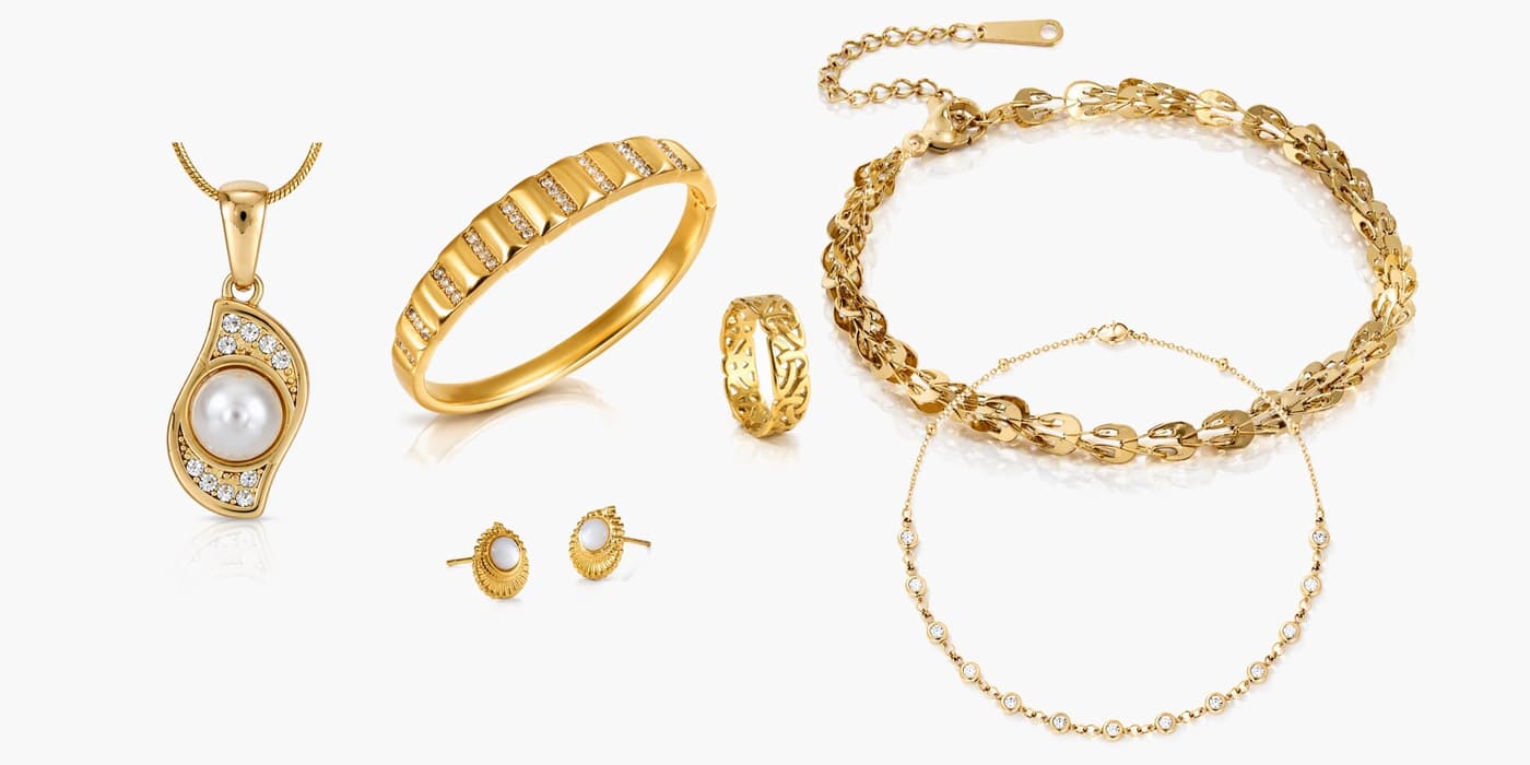 Gold Sun Jewelry Stack