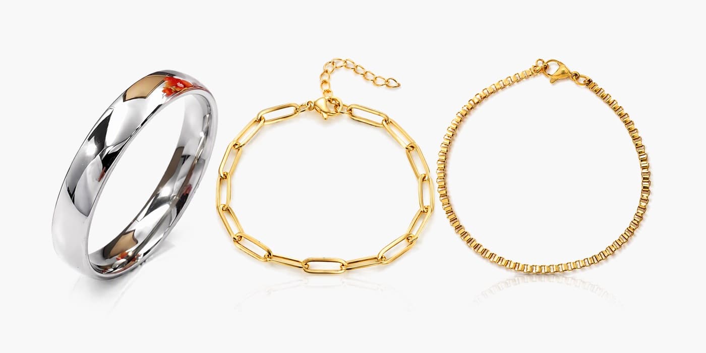 Silver Minimalist Bracelet & Ring Stack