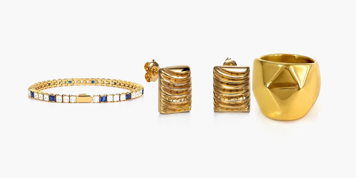 Gold Bar Jewelry Set