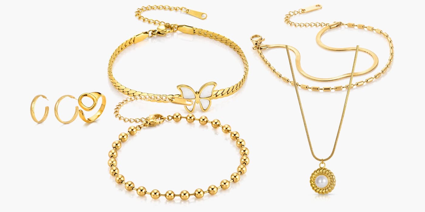 Gold Minimalist Jewelry Layered Set